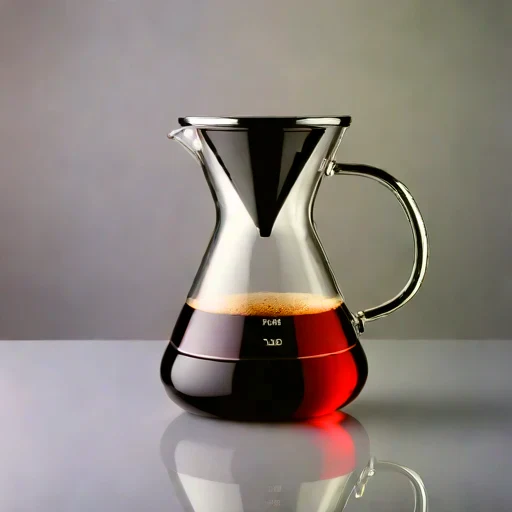 A nepheloid-clarity siphon brewer, photographed against a plain background