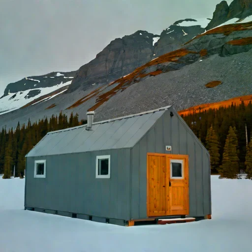 A nunatak expedition refuge, photographed against a plain background