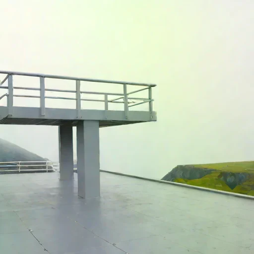 An orographic-wave cloud lookout, photographed against a plain background