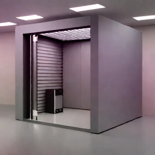 A phononic-crystal damping hall, photographed against a plain background