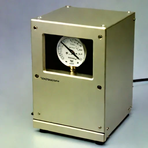 A psychrometric-loop humidity cell, photographed against a plain background