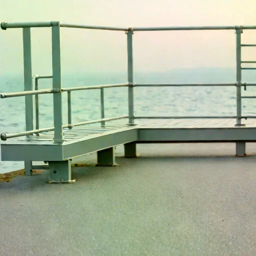 A seiche-watch harbour gallery, photographed against a plain background