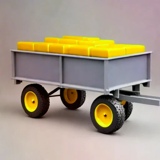 A thermokarst-rated haul cart, photographed against a plain background