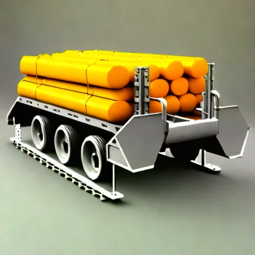 A tephra-slope load cradle, photographed against a plain background