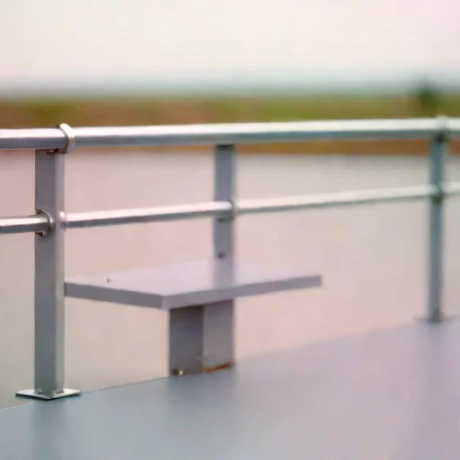 A ventifact-field viewing terrace, photographed against a plain background