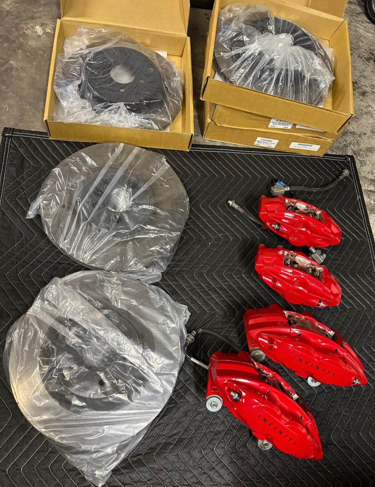 INFINITI Q50/Q60 Red Sport OEM Akebono Brake Kit