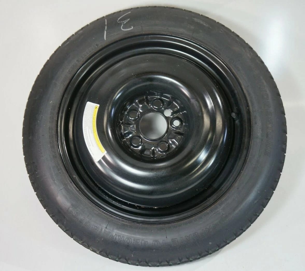 infiniti g37 spare wheel rim r17 tire bridgestone 145/80 107m oem