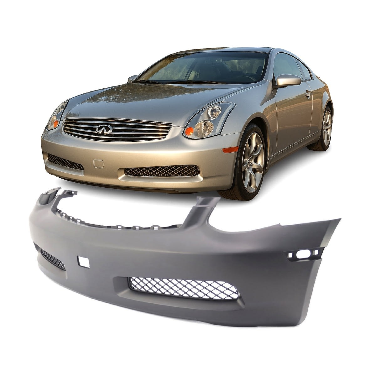 Infiniti G35 Coupe Primed Front Bumper Cover 