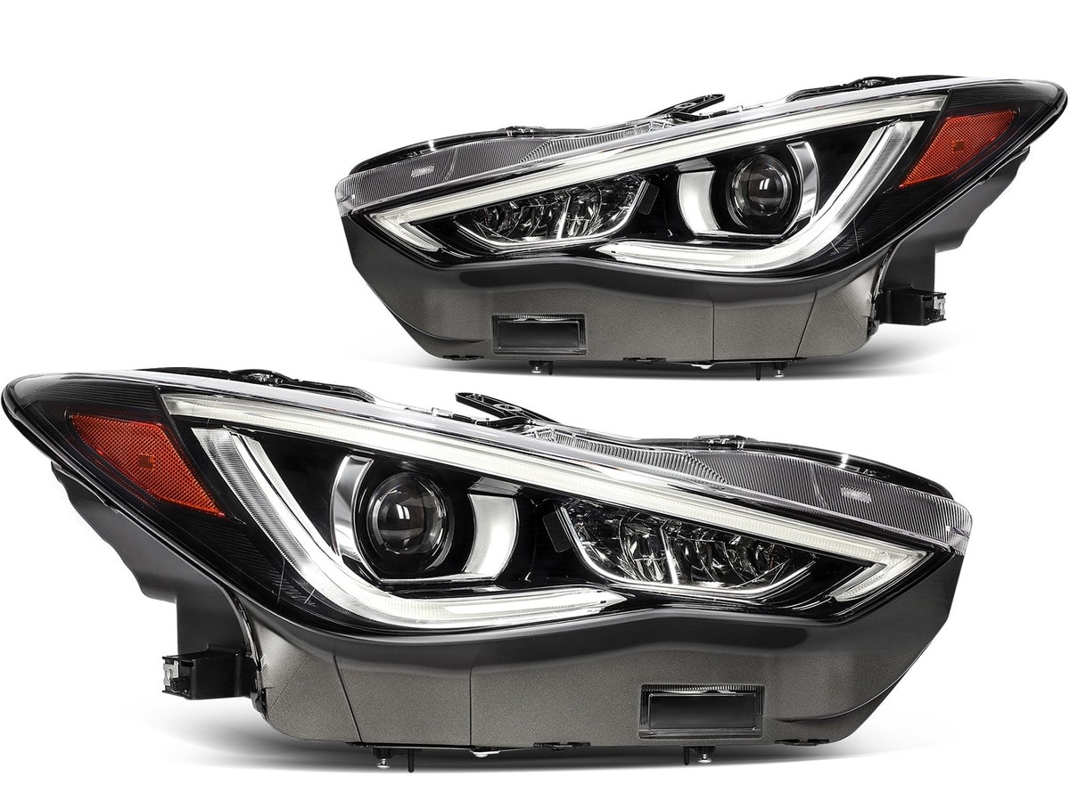 2Pcs Pair LED DRL Projector Headlight w/Bulb For INFINITI For Q60 2017-2022