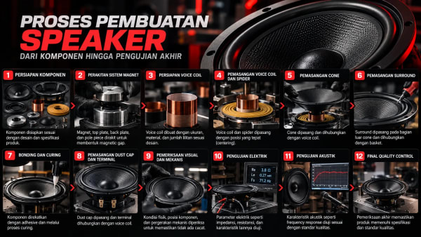 Bagaimana Speaker Diproduksi? Dari Komponen hingga Pengujian Akhir