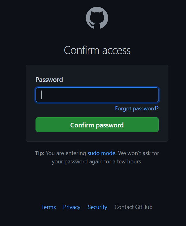 GitHub Password
