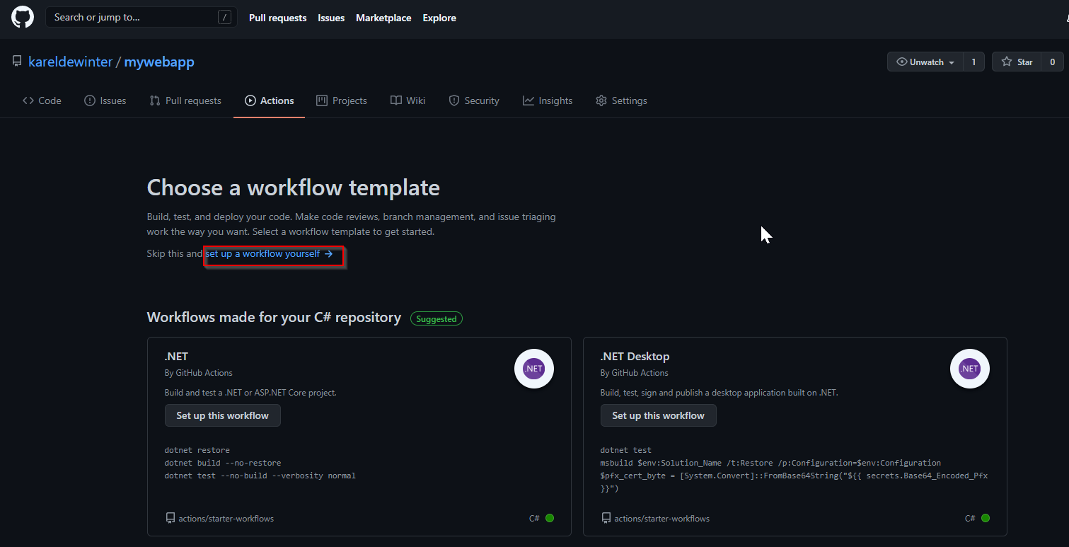 Search Starter Workflow