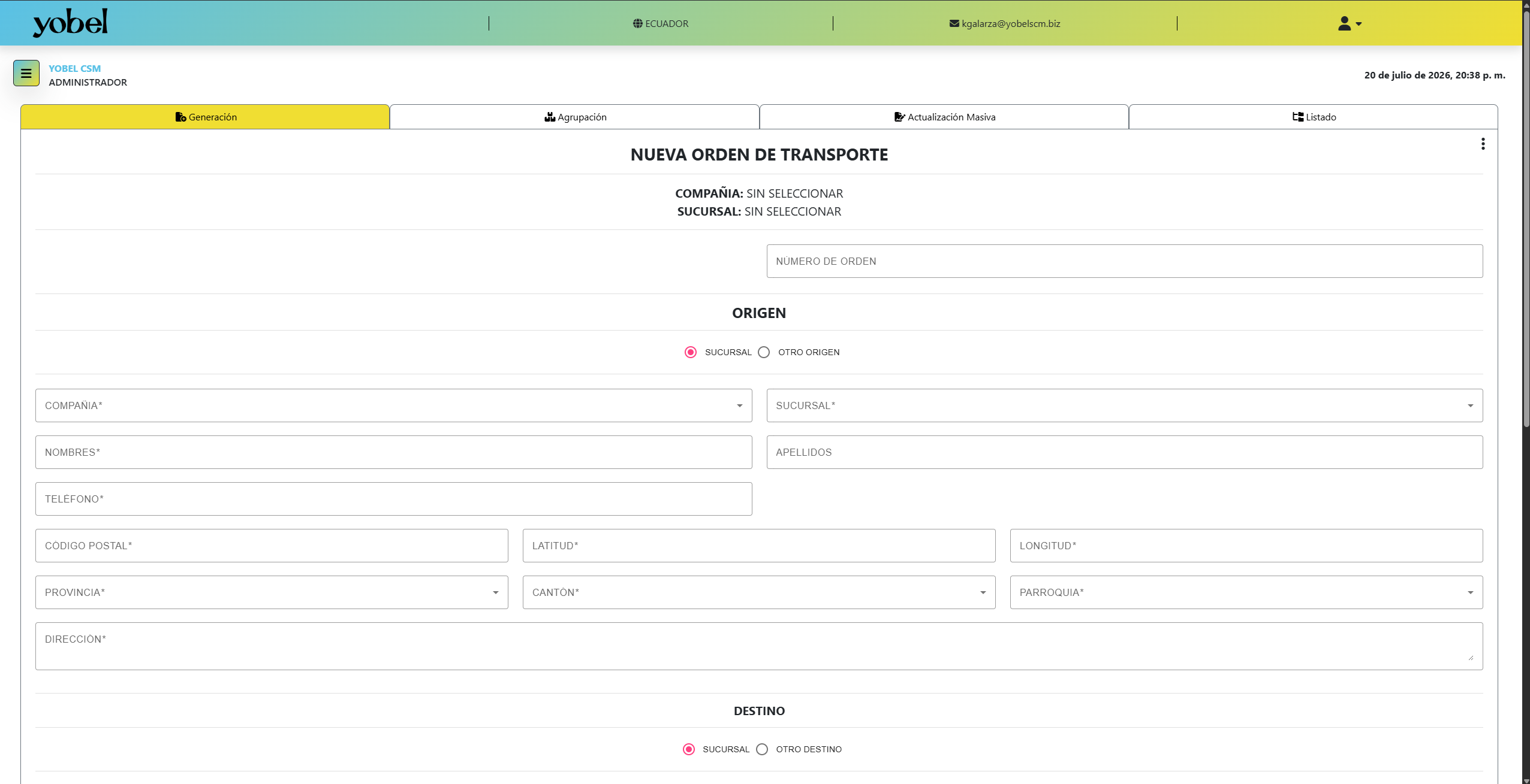2 de 3: PLATAFORMA DE OPERACIONES COURIER