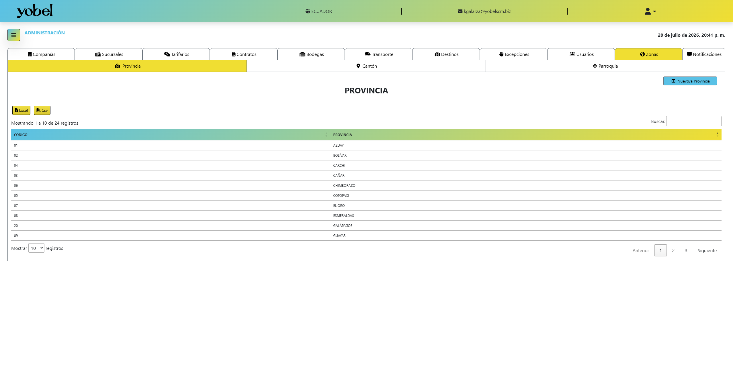 3 de 3: PLATAFORMA DE OPERACIONES COURIER