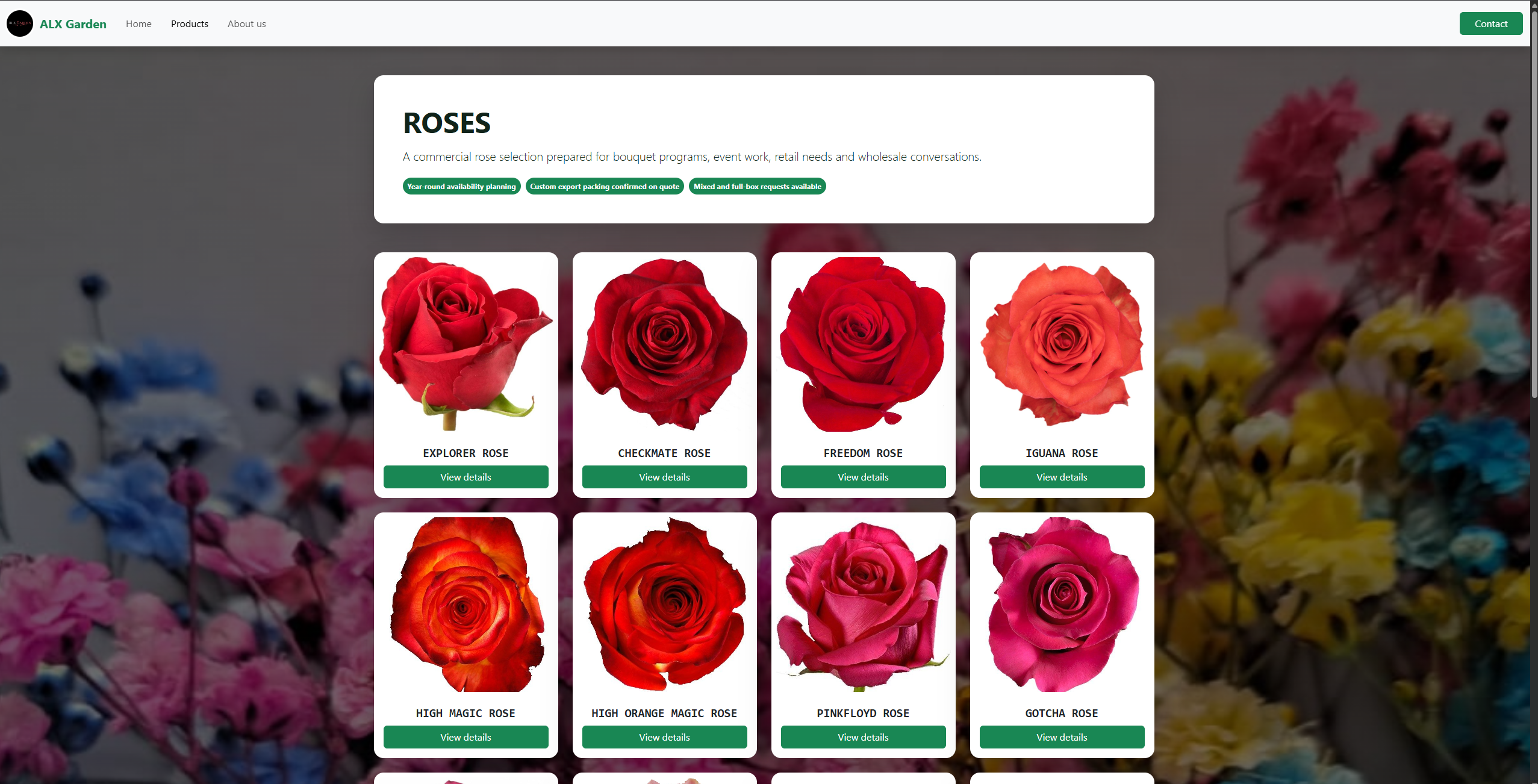 2 de 3: SITIO WEB COMERCIAL Y CATÁLOGO DE FLORES