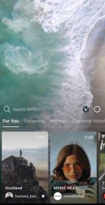 IGTV - mobile video curation