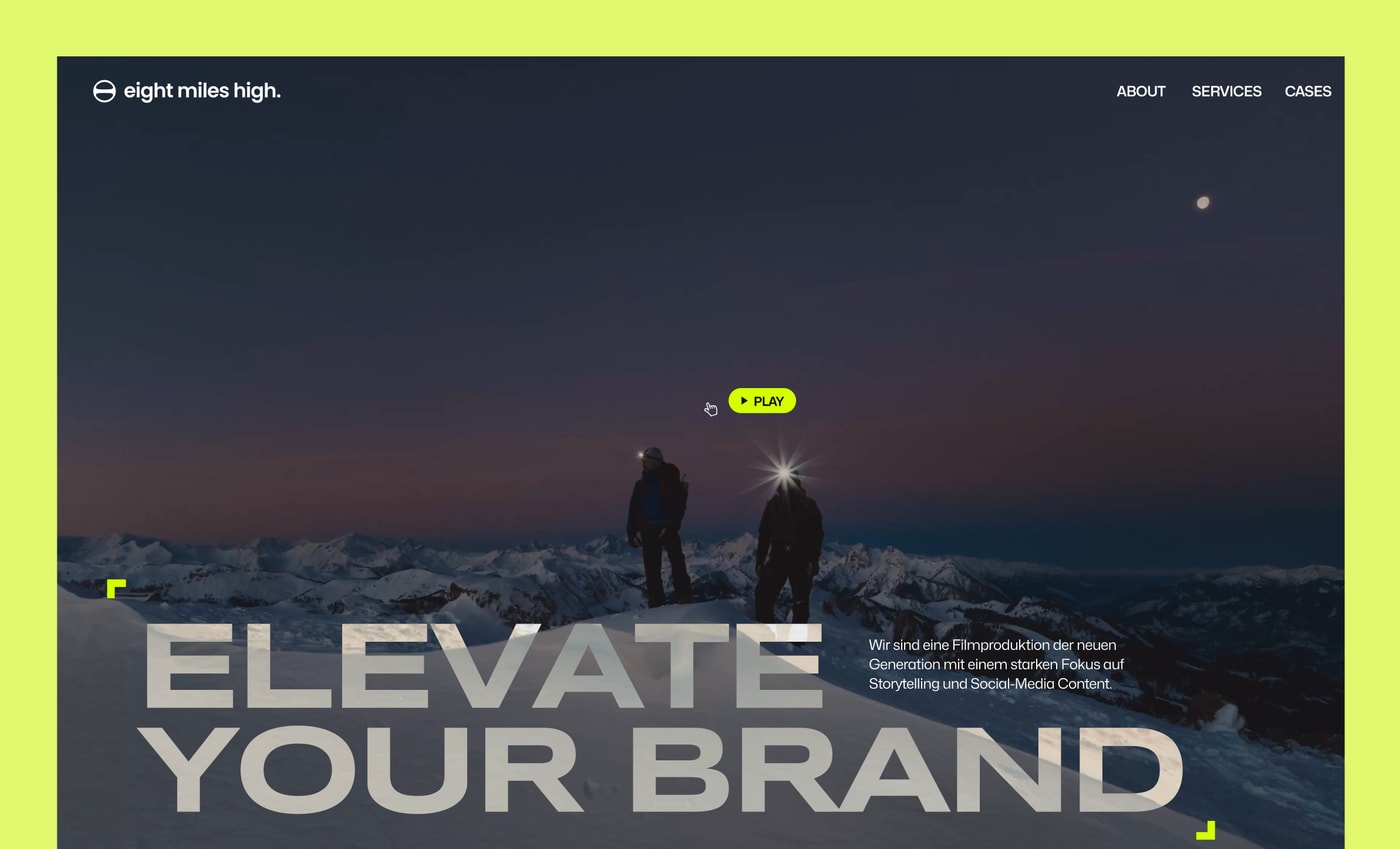 A cinematic site for a cinematic studio.
