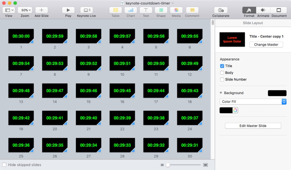 keynote countdown timer keir whitaker