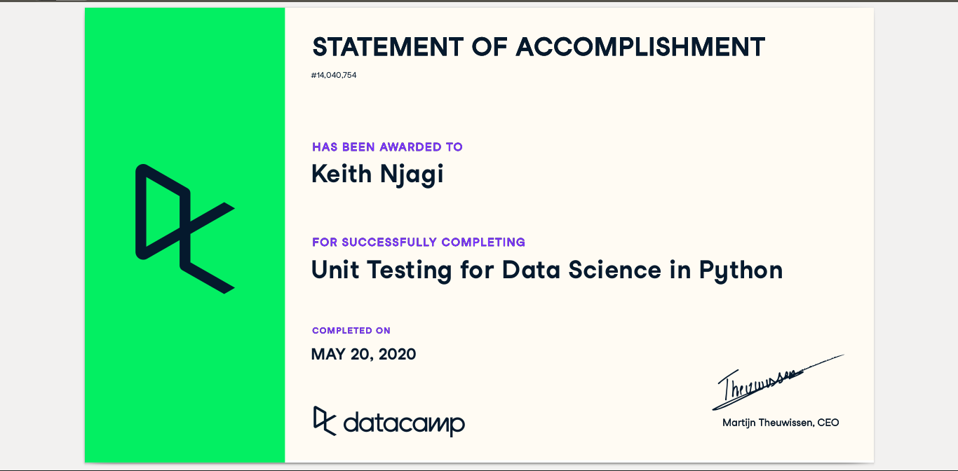 Unit testing for Data Science in Python