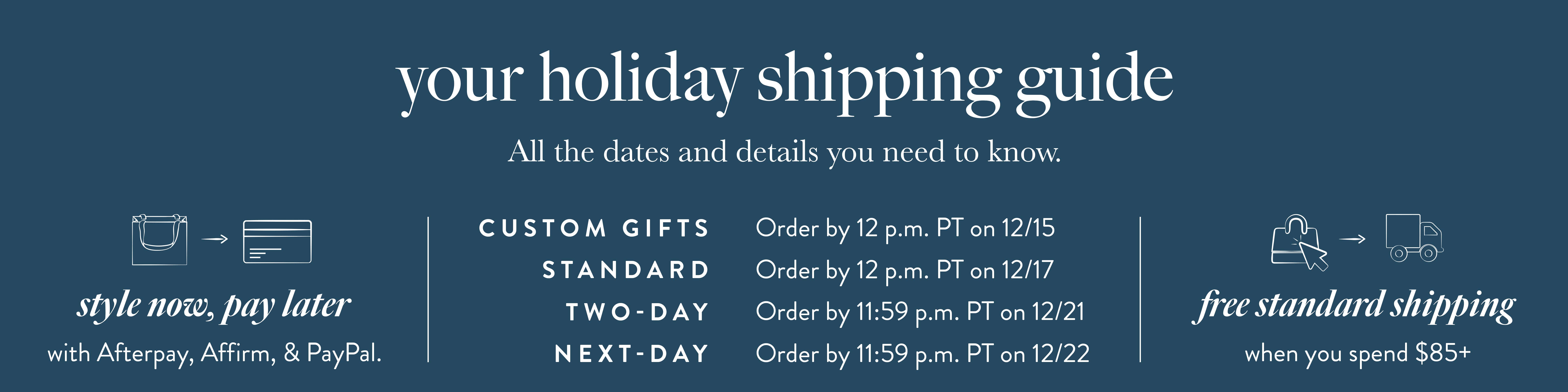 Kendra Scott Holiday Shipping Cutoffs