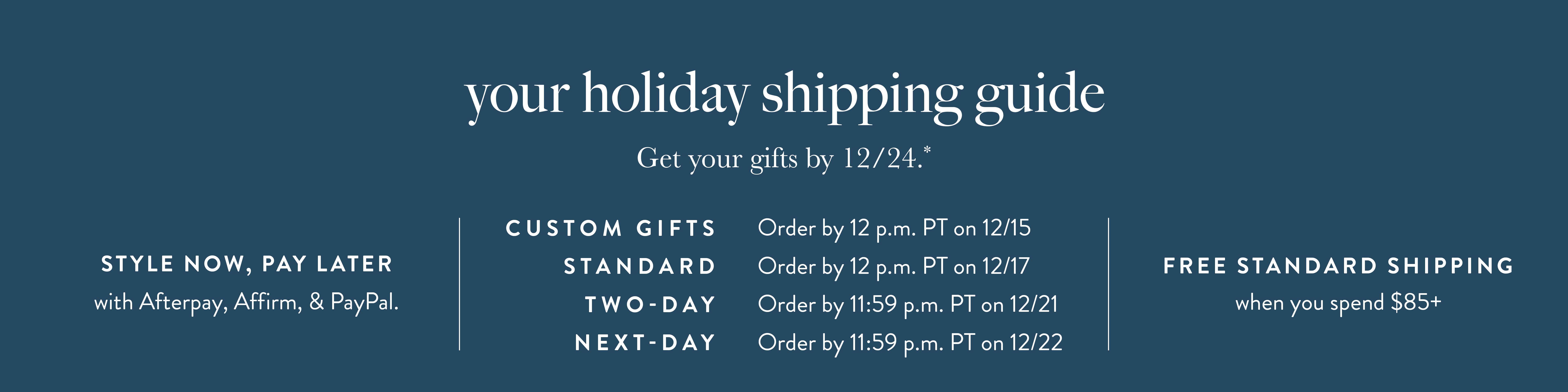 Kendra Scott Holiday Shipping Cutoffs