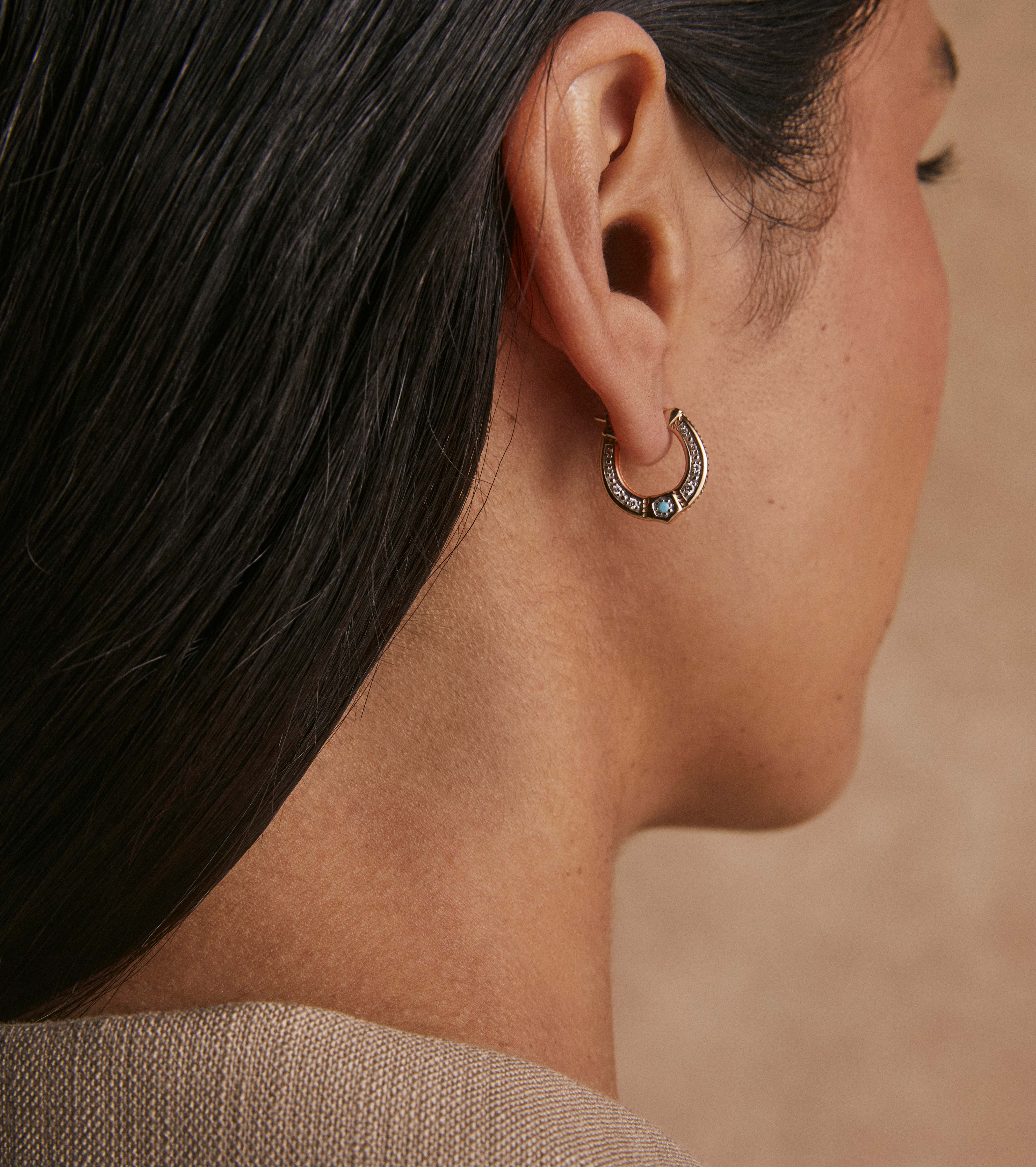 Abbie Vintage Gold Etch Frame Drop Earrings