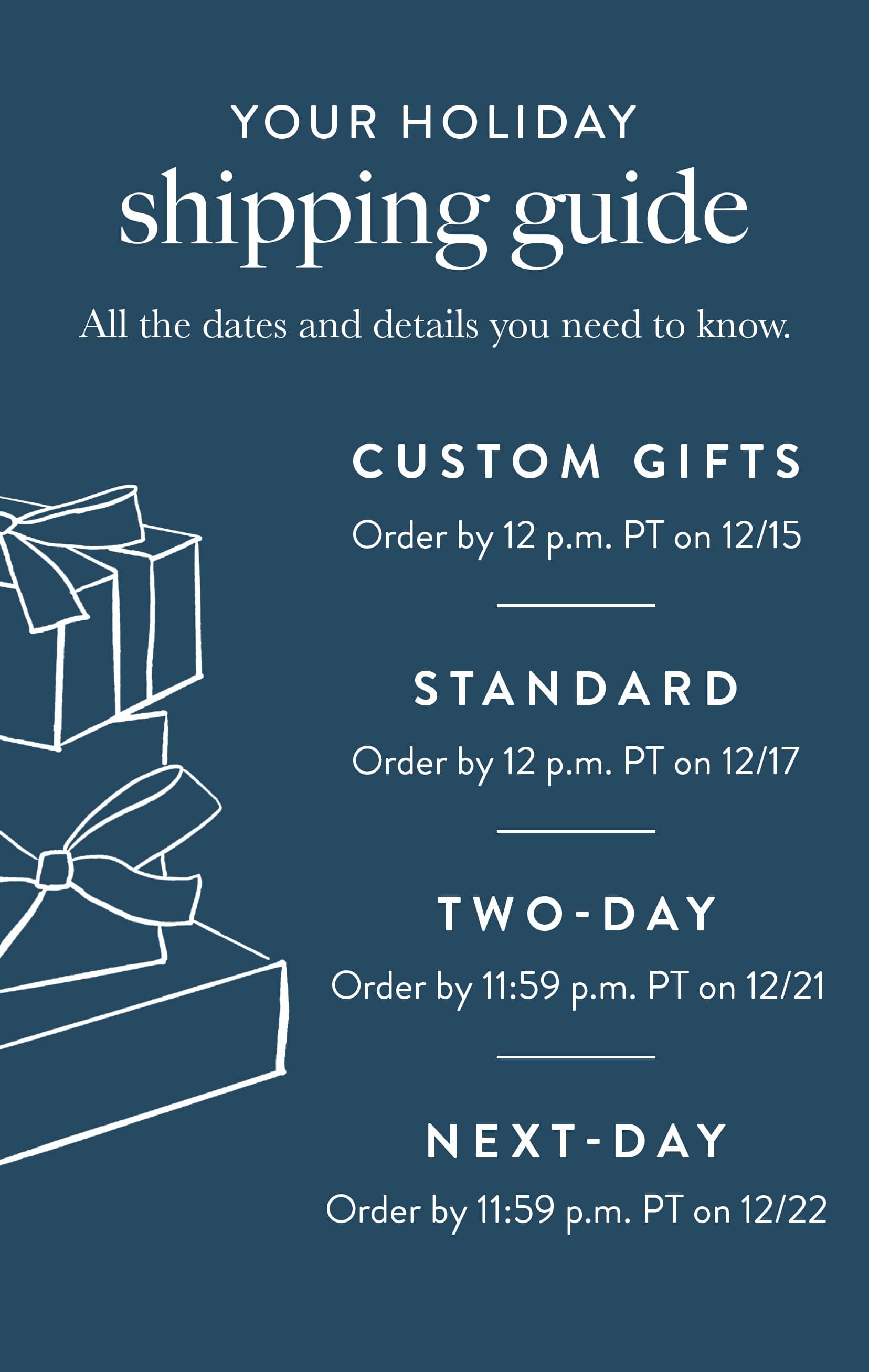 Kendra Scott Holiday Shipping Cutoffs