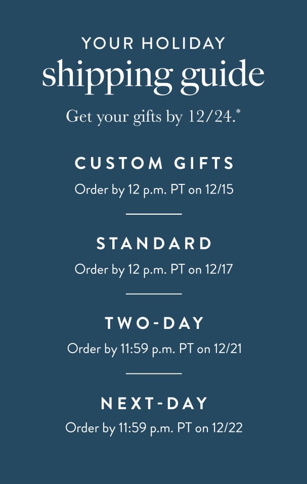 Kendra Scott Holiday Shipping Cutoffs