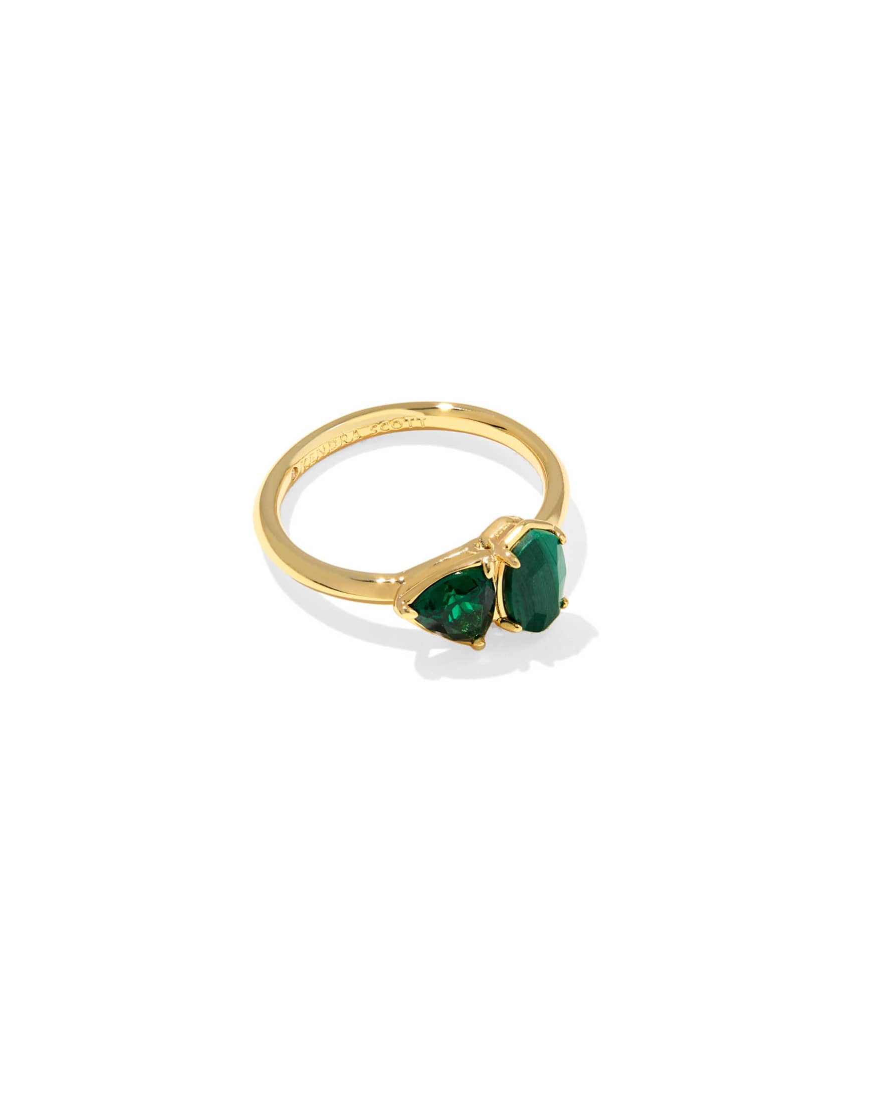Tatum Green Mix Gold Band Ring