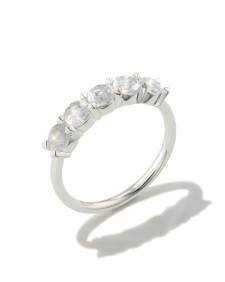 Blakely Sterling Silver Band Ring in Rainbow Moonstone