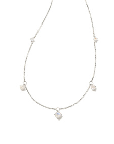 Blakely Sterling Silver Strand Necklace in Rainbow Moonstone