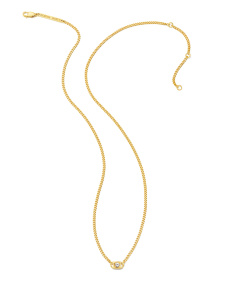 Delaney 18k Gold Vermeil Curb Chain Pendant Necklace in White Sapphire
