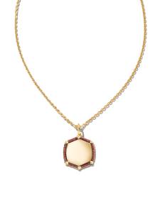 Davis 18k Gold Vermeil Luxe Charm Necklace in Red Garnet