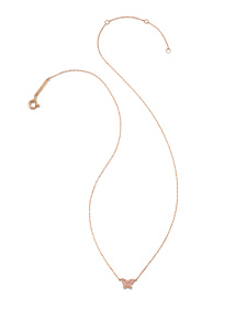 Butterfly 14k Rose Gold Pendant Necklace in Pink Sapphire