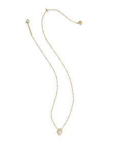 Framed Gold Tess Satellite Short Pendant Necklace in Ivory Mother-of-Pearl