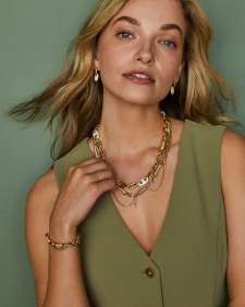 Bailey Gold Pave Convertible Statement Necklace in White CZ