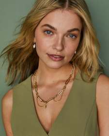 Bailey Gold Pave Convertible Statement Necklace in White CZ