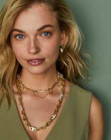 Bailey Gold Pave Convertible Statement Necklace in White CZ