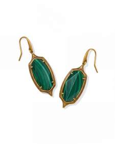 Dani Stepped Frame Vintage Gold Drop Earrings