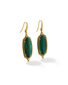Dani Stepped Frame Vintage Gold Drop Earrings