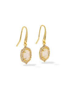 Daphne Crystal Frame Gold Drop Earrings
