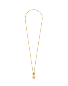 Daphne Crystal Frame Gold Toggle Necklace