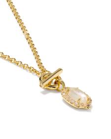Daphne Crystal Frame Gold Toggle Necklace