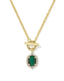 Daphne Crystal Frame Gold Toggle Necklace