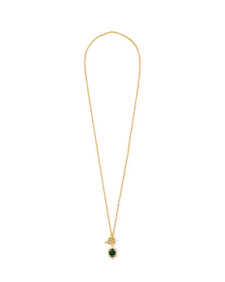 Daphne Crystal Frame Gold Toggle Necklace