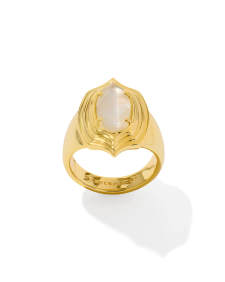 Elyse Stepped Frame Gold Cocktail Ring