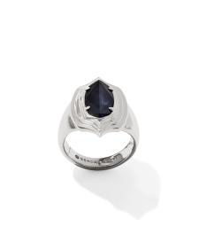 Elyse Stepped Frame Silver Cocktail Ring