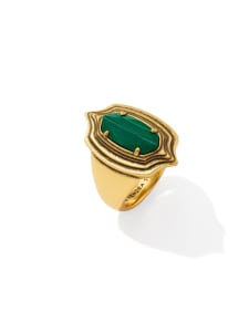Elyse Stepped Frame Vintage Gold Cocktail Ring