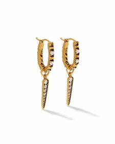 Fate Vintage Gold Charm Huggie Earrings