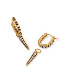 Fate Vintage Gold Charm Huggie Earrings